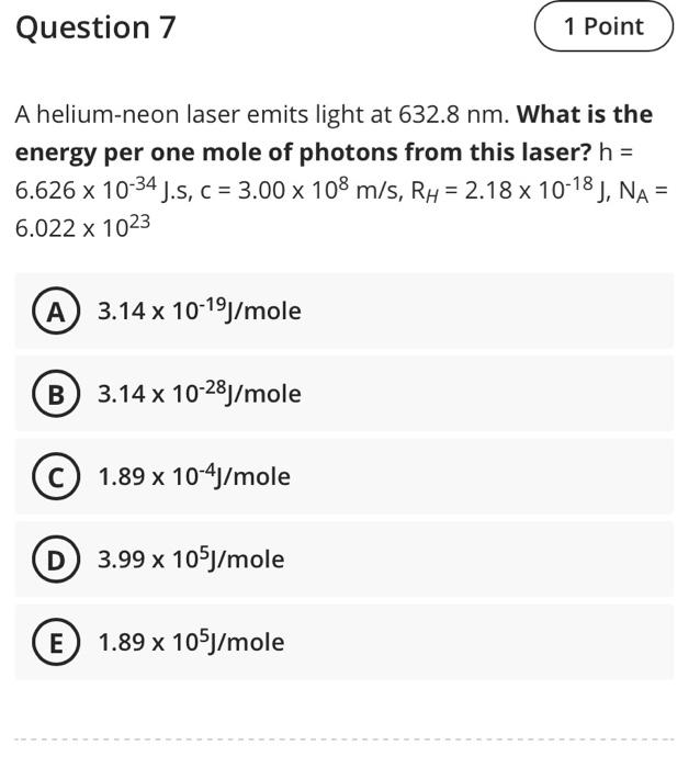 Solved A helium-neon laser emits light at 632.8 nm. What is | Chegg.com
