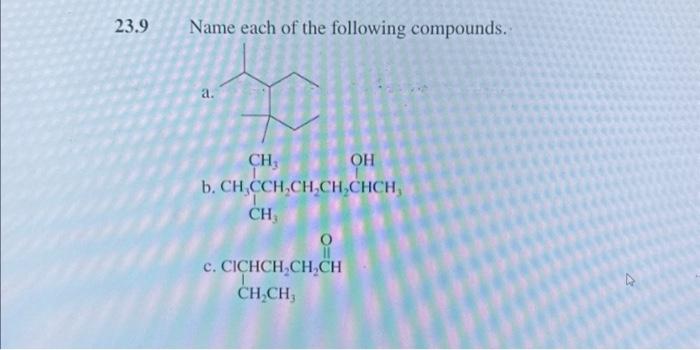 Solved 9 Name Each Of The Following Compounds. A. B. | Chegg.com