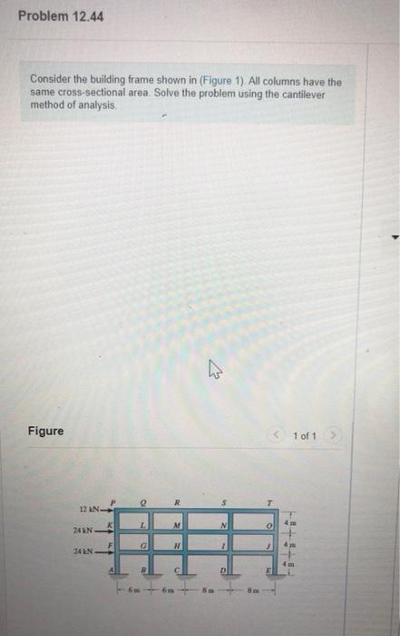 Solved Problem 12.44 Consider the building frame shown in | Chegg.com