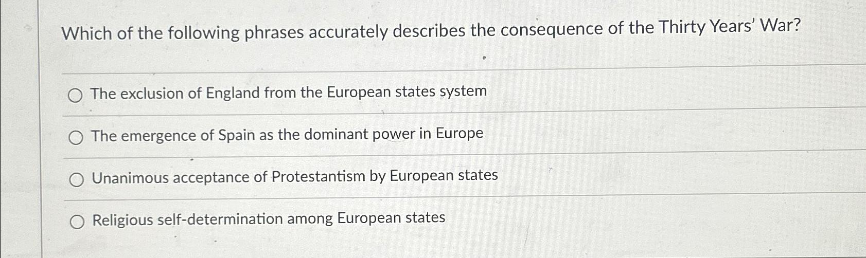 Solved Which of the following phrases accurately describes | Chegg.com