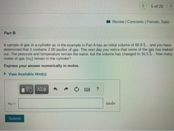 Solved 5 of 20 A Review Constants Periodic Table Part A A | Chegg.com