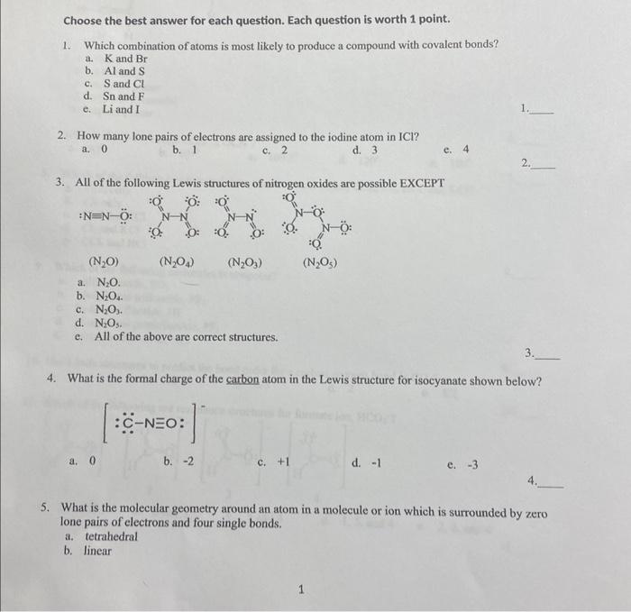 Solved Choose the best answer for each question. Each | Chegg.com