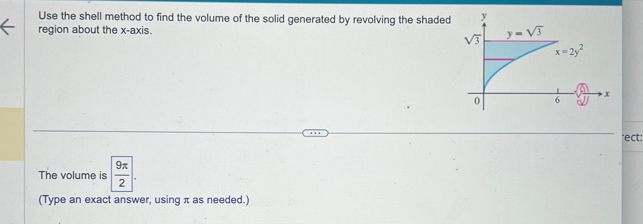 Solved Use the shell method to find the volume of the solid | Chegg.com