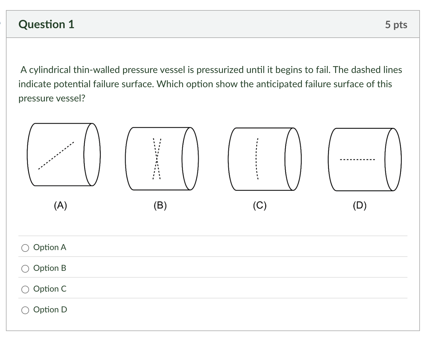 Solved Question 1 ﻿A cylindrical thin-walled pressure vessel | Chegg.com