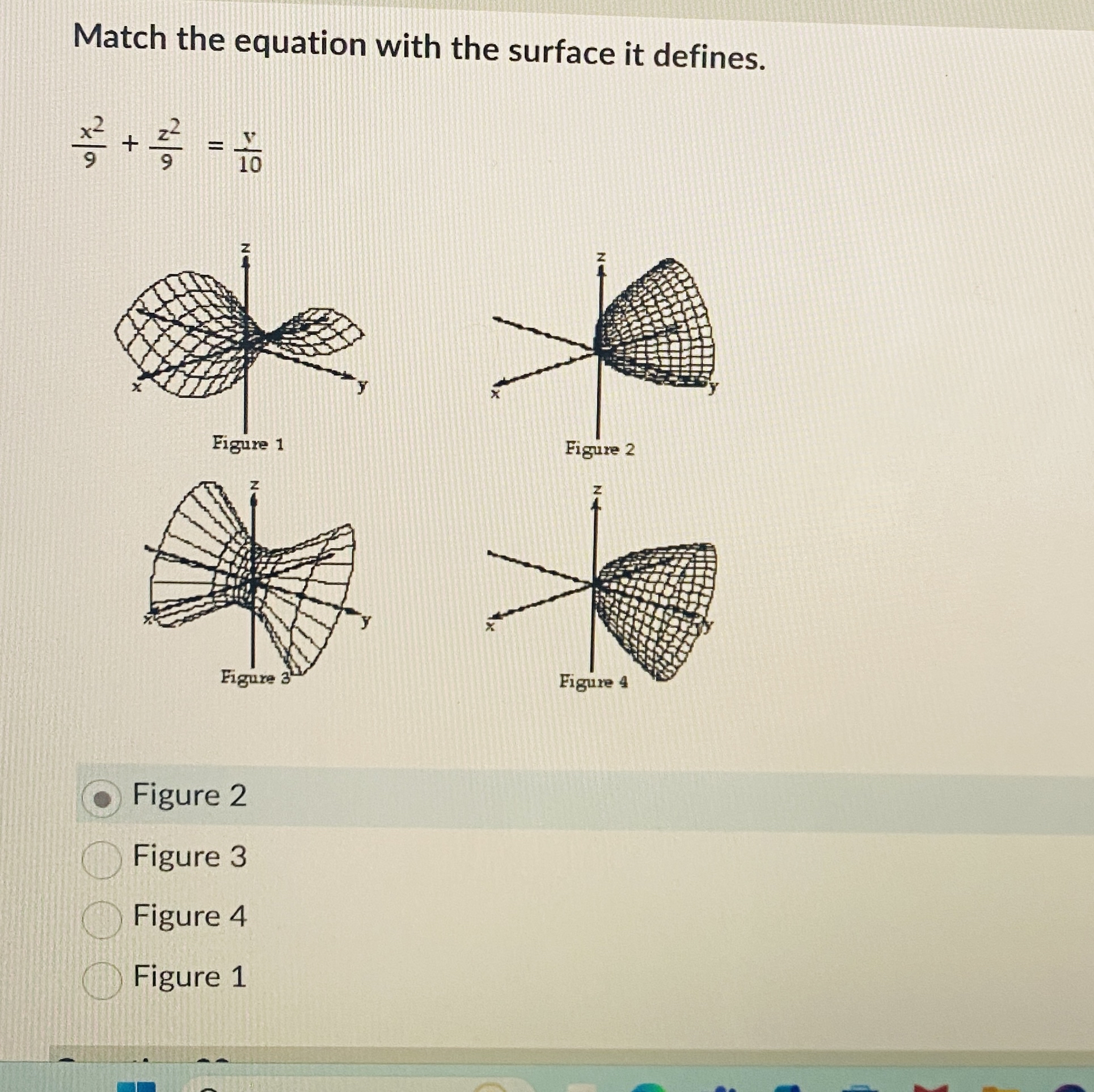 Solved Match the equation with the surface it | Chegg.com