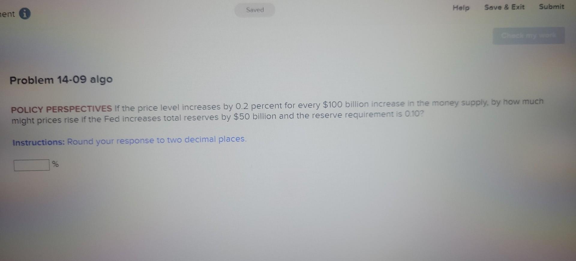 Solved POLICY PERSPECTIVES If the price level increases by | Chegg.com