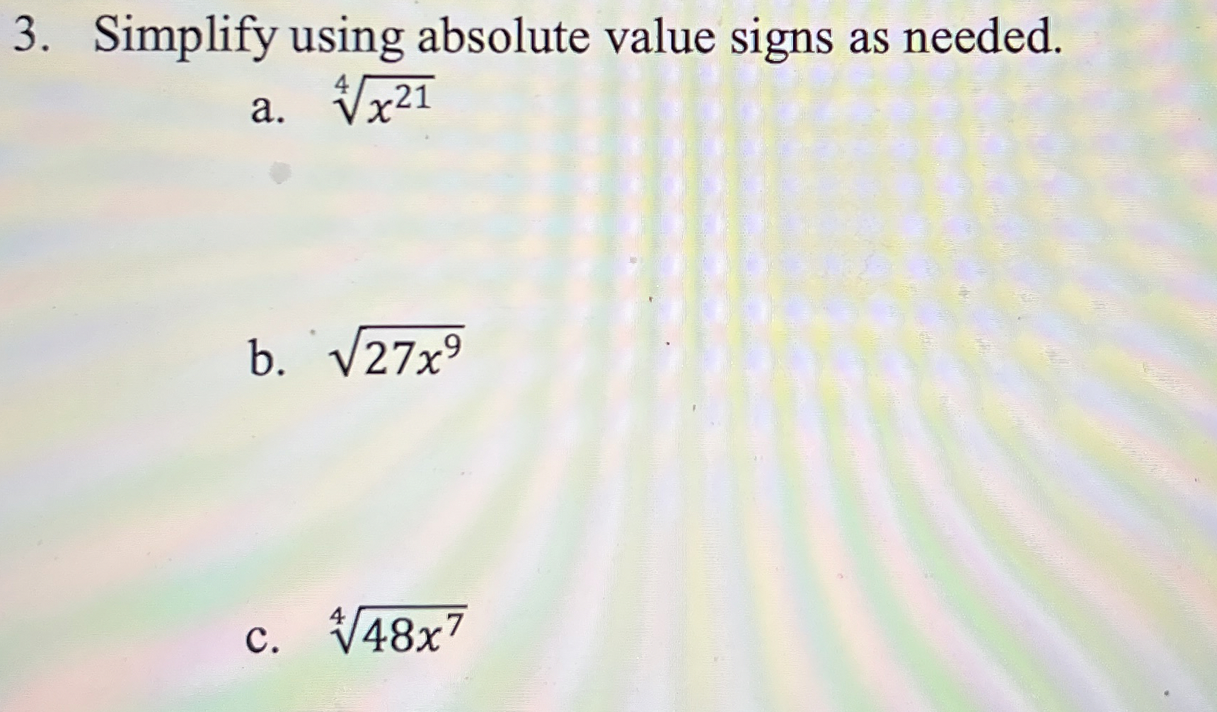 Solved Simplify using absolute value signs as | Chegg.com