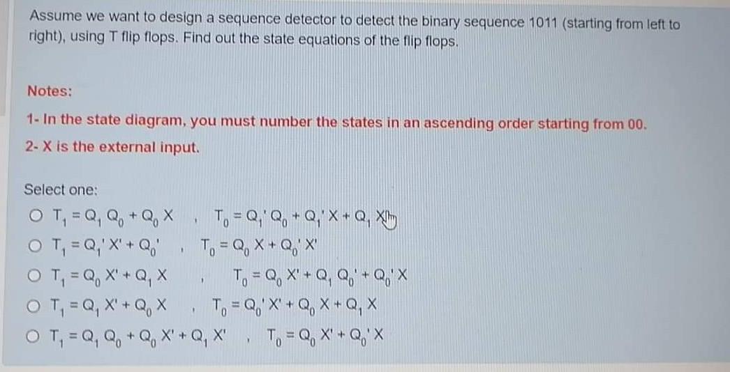 Solved Assume we want to design a sequence detector to | Chegg.com