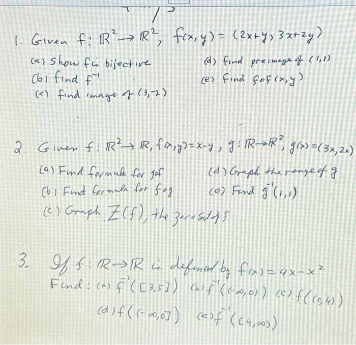 Solved 1 Given F R2→r2 F X Y 2x Y 3x 2y A Show Fi