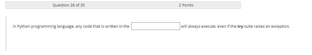 Solved Question 28 of 35 2 Points In Python programming | Chegg.com