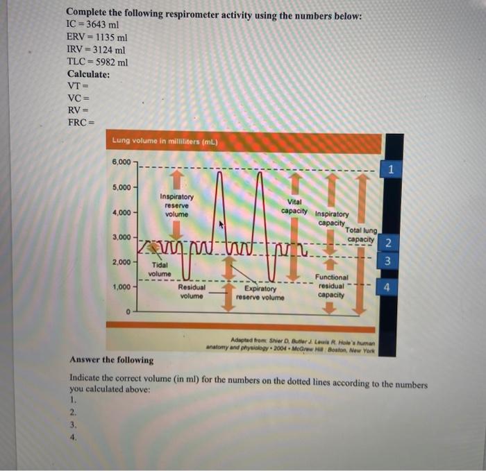 Solved Complete the following respirometer activity using | Chegg.com