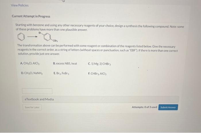 Solved Starting with benzene and using any other necessary | Chegg.com