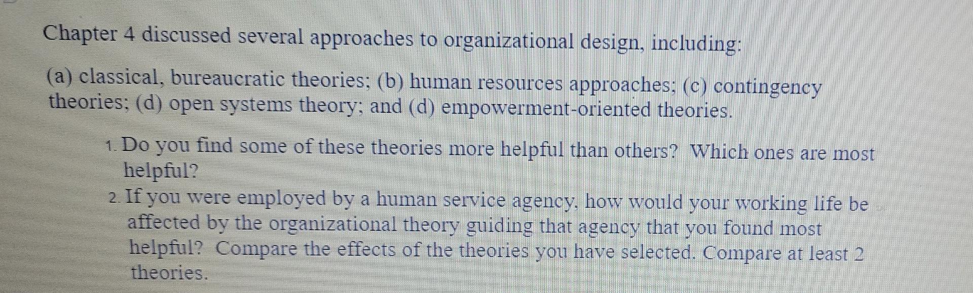 Solved Chapter 4 discussed several approaches to | Chegg.com