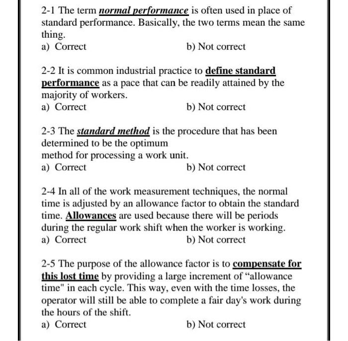 Solved 2-1 The term normal performance is often used in | Chegg.com