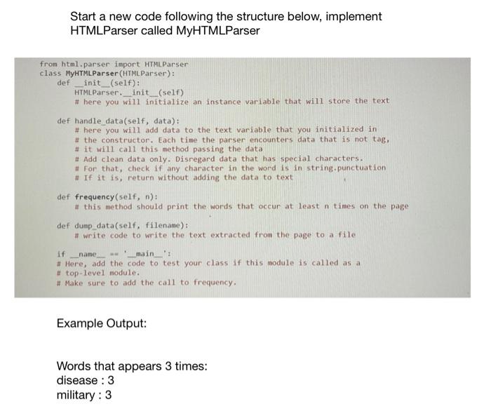 Solved Start a new code following the structure below, | Chegg.com