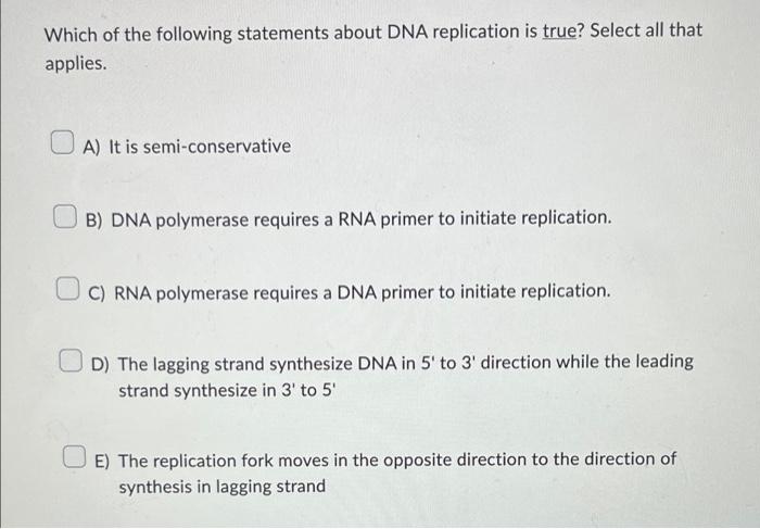 Solved Which of the following statements about DNA | Chegg.com