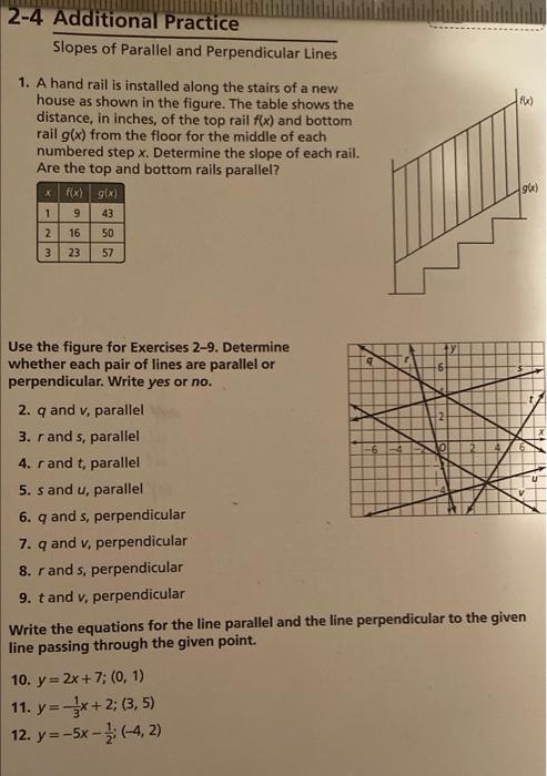 2 4 homework slopes of parallel and perpendicular lines