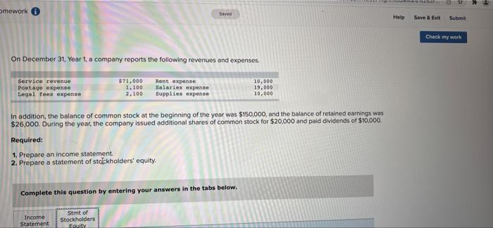 Solved TO U mework Saved Help Save & ER Subm Check my work | Chegg.com