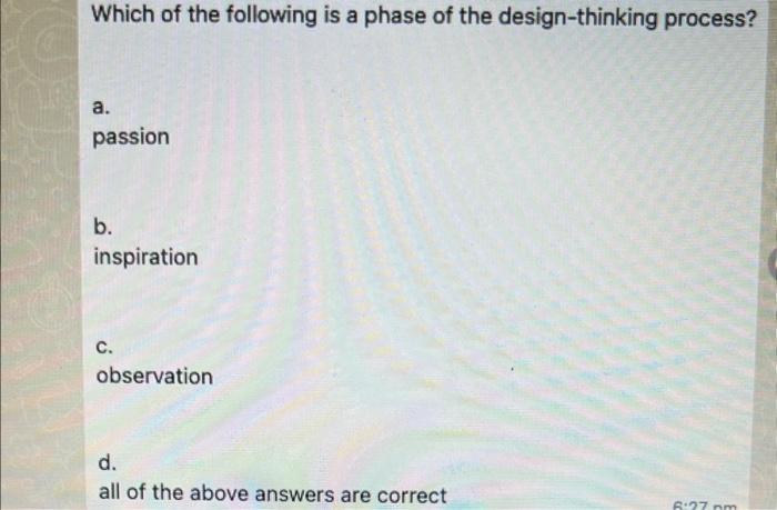 Solved Which of the following is a phase of the | Chegg.com