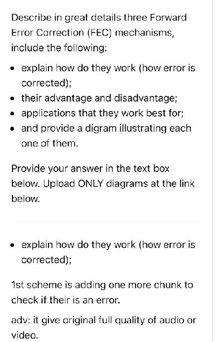 Solved Describe in great details three Forward Error | Chegg.com