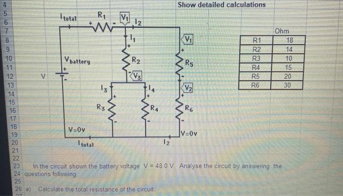 Solved well R2 R5 3 4 Show detailed calculations 5 I total | Chegg.com