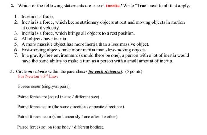 Solved 2. Which of the following statements are true of | Chegg.com