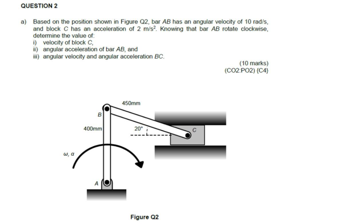 Solved QUESTION 2 a) Based on the position shown in Figure | Chegg.com
