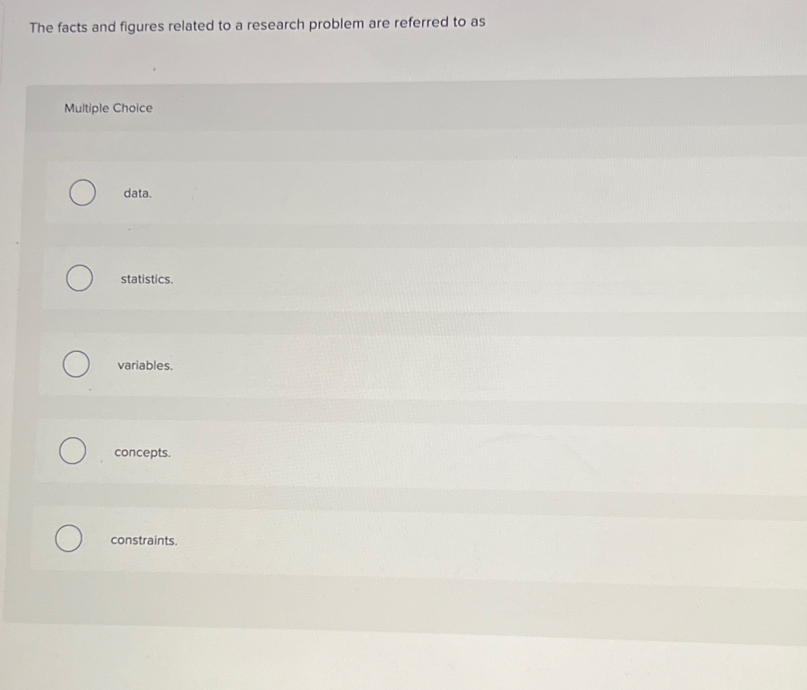 Solved The facts and figures related to a research problem | Chegg.com