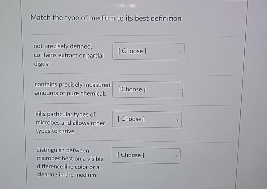 Solved Match the type of medium to its best definitionnot | Chegg.com