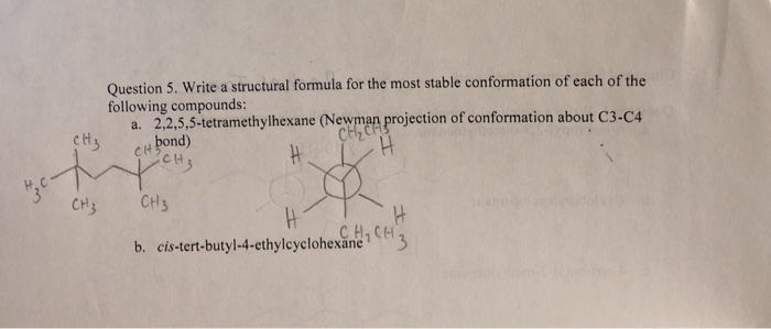 Solved Write A Structural Formula For The Most Stable Chegg Com