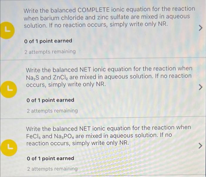 Solved Write the balanced COMPLETE ionic equation for the | Chegg.com
