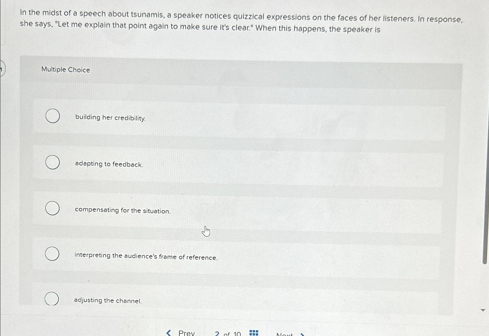 Solved In the midst of a speech about tsunamis, a speaker | Chegg.com