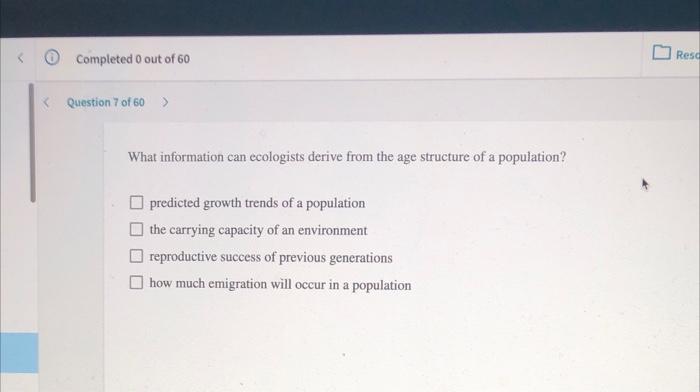 Solved What information can ecologists derive from the age | Chegg.com