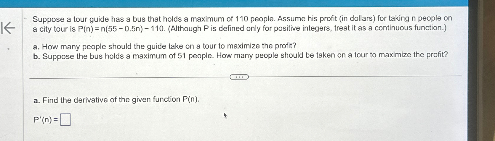 Solved Suppose a tour guide has a bus that holds a maximum | Chegg.com