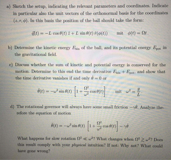 Solved Problem 11 2 Error Analysis Rotational Governor Chegg Com