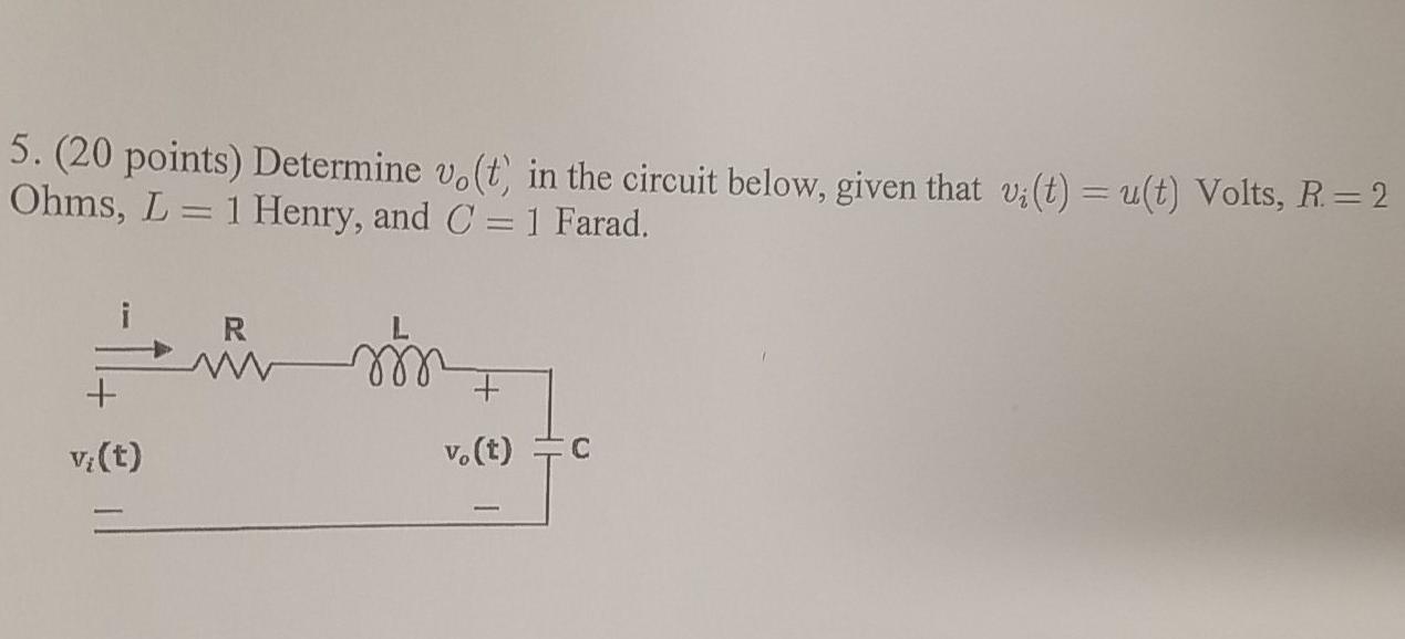 Solved 5.(20 points) Determine v.lt in the circuit below, | Chegg.com