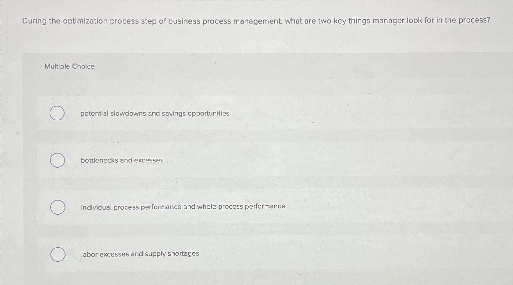 Solved During the optimization process step of business | Chegg.com