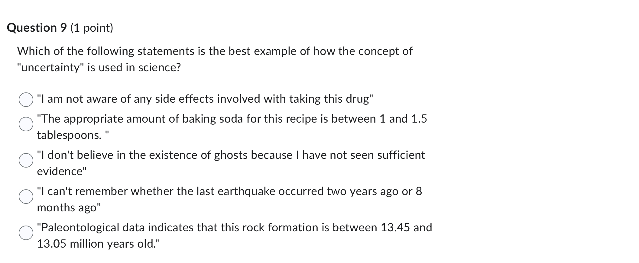 Solved Question 9 (1 ﻿point)Which of the following | Chegg.com