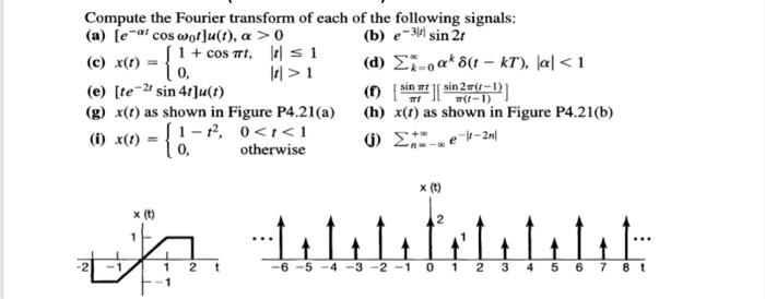 Solved Compute the Fourier transform of each of the | Chegg.com
