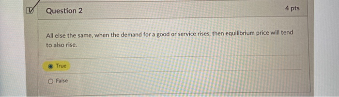solved all else being equal, a demand decrease Images... Solved Question 2 4 pts All else the same, when the demand | Chegg.com