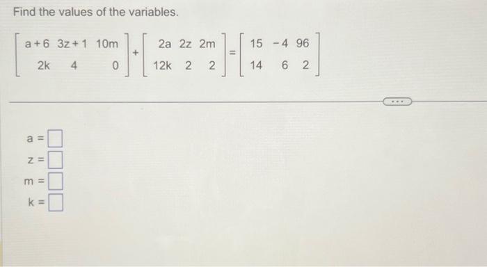 Solved Find the values of the variables. | Chegg.com