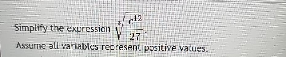 Solved Simplify the expression c12273. Assume all variables | Chegg.com