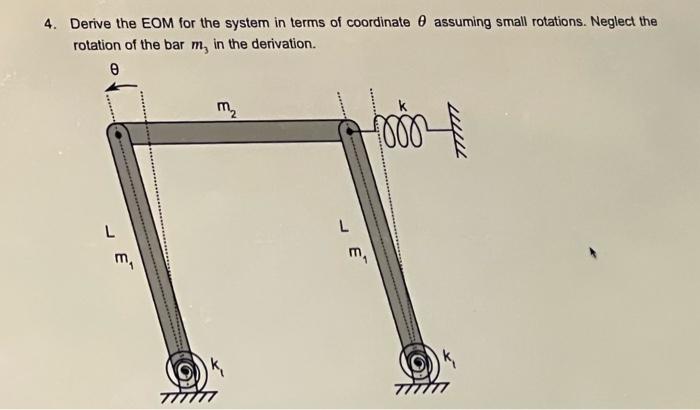 Solved 6. Derive the EOMs for the system coordinates x and θ | Chegg.com