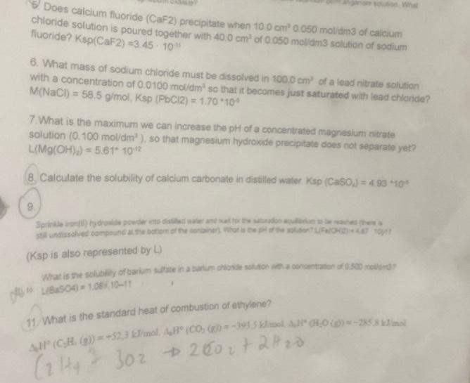 Solved Does calcium fluoride (CaF2) precipitate when 10.0