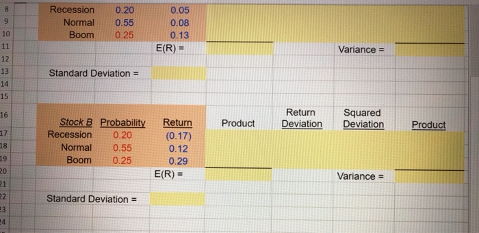 Solved 1. Calculate the expected return and standard | Chegg.com