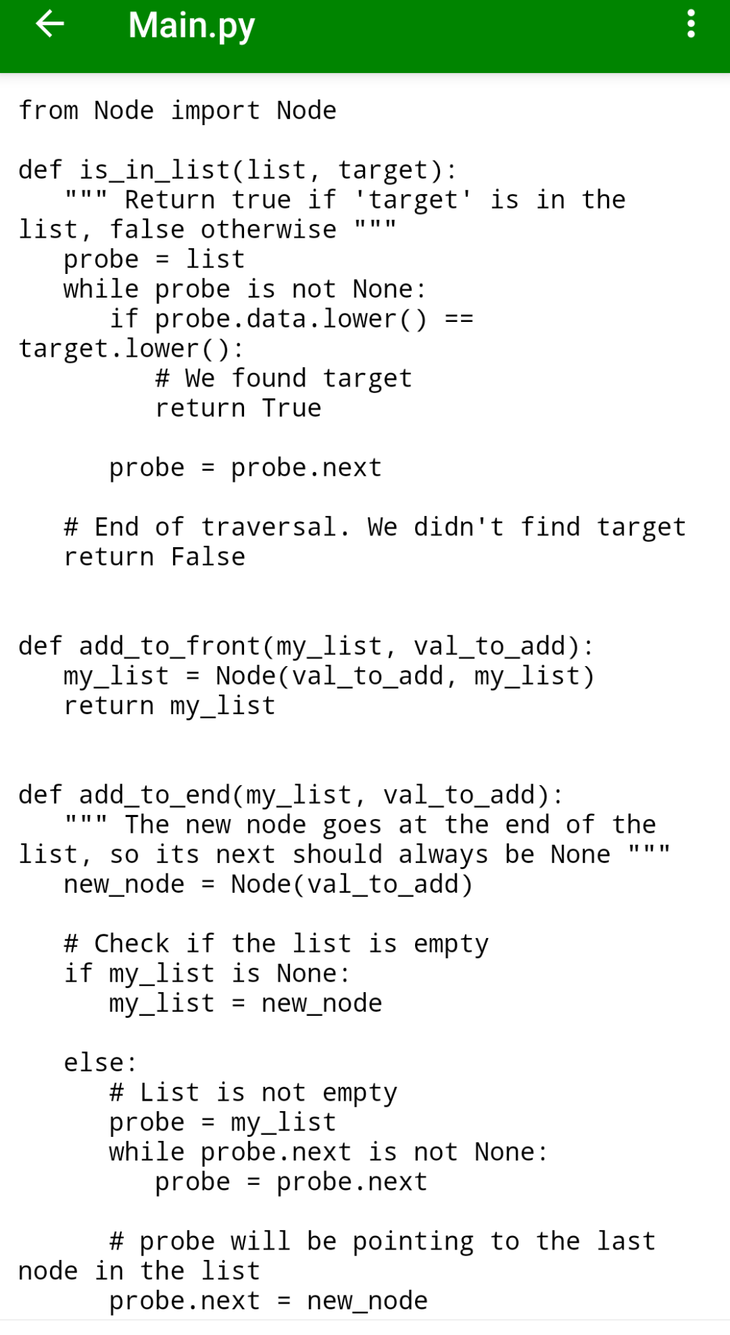 Solved Description . Copy the included Node class into a | Chegg.com