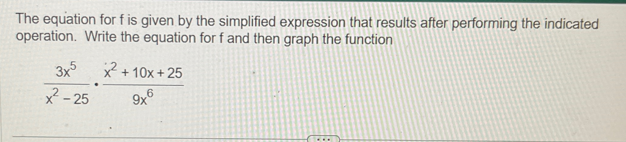 Solved The equation for f ﻿is given by the simplified | Chegg.com