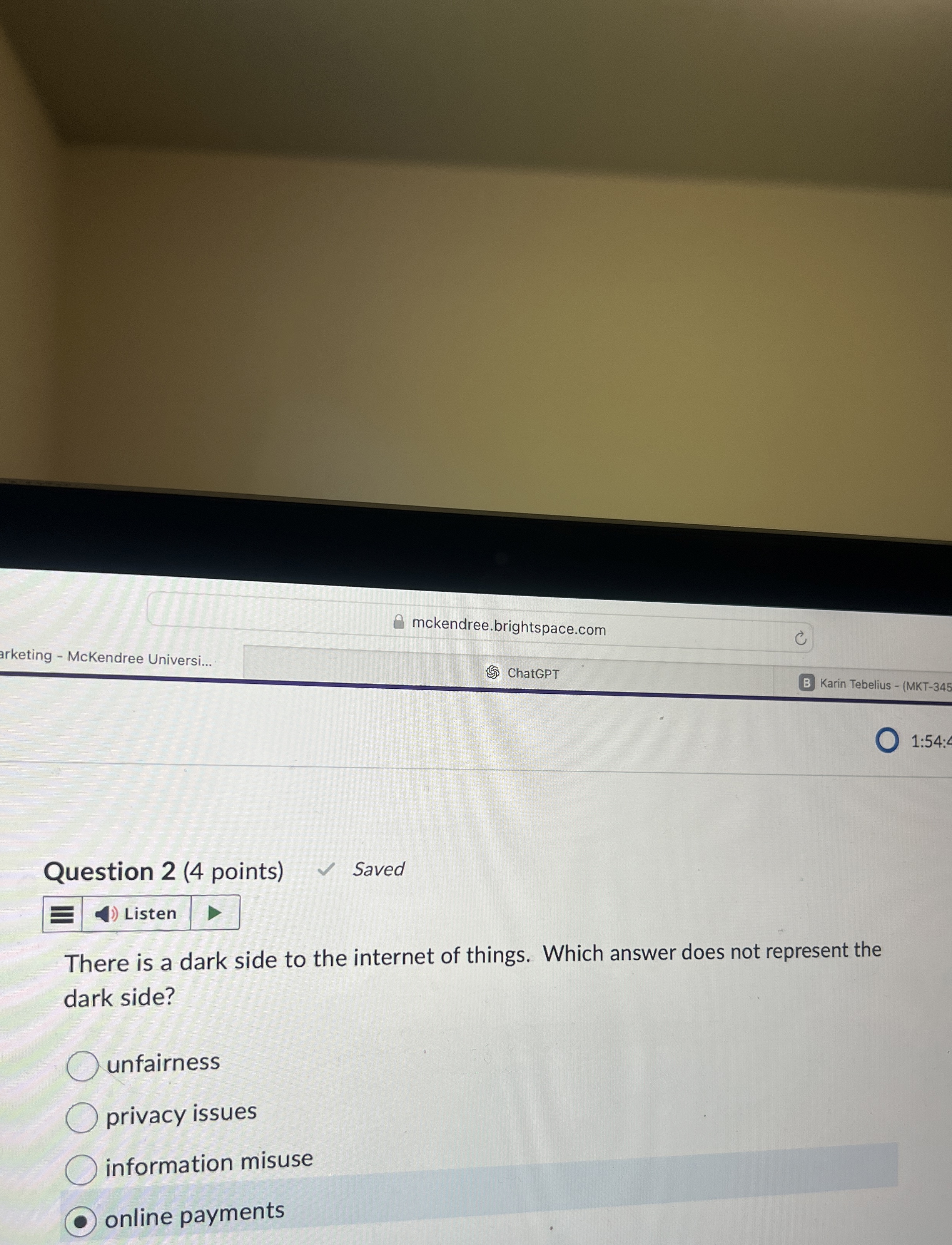 Solved Question 2 (4 ﻿points)There is a dark side to the | Chegg.com