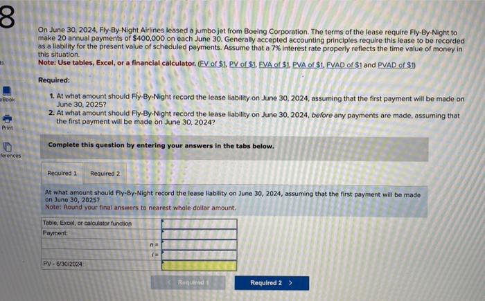 Solved On June 30 2024 Fly By Night Airlines Leased A Chegg Com   Image