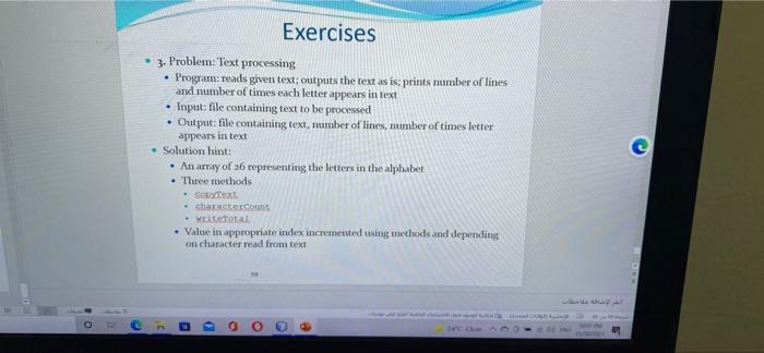 Solved Exercises 3. Problem: Text processing • Program: | Chegg.com